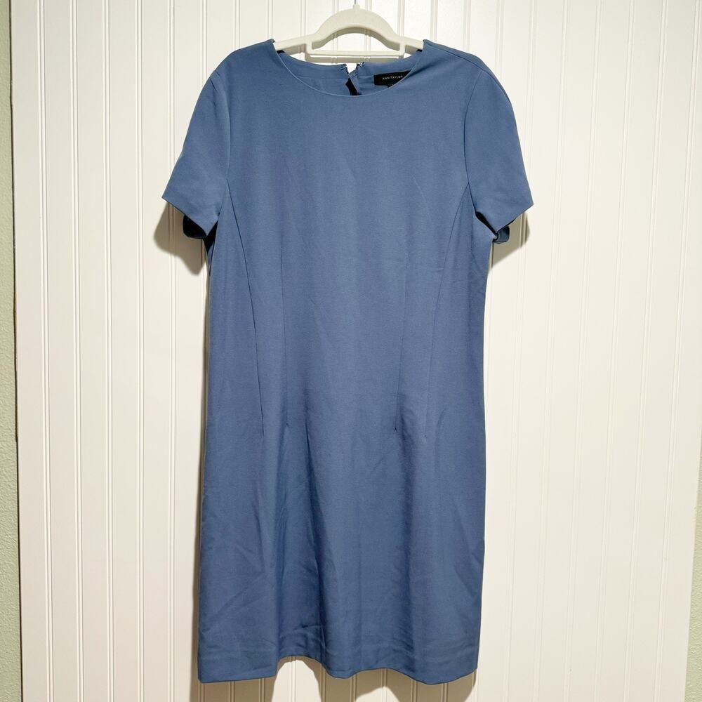 Ann Taylor Cornflower Blue Sheath Dress Career Dress Size 14